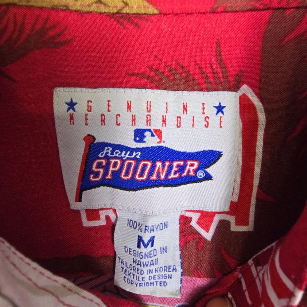 VTG Reyn Spooner St. Louis Cardinals MLB Hawaiian Shirt Rayon Mens M Collector - Picture 5 of 6